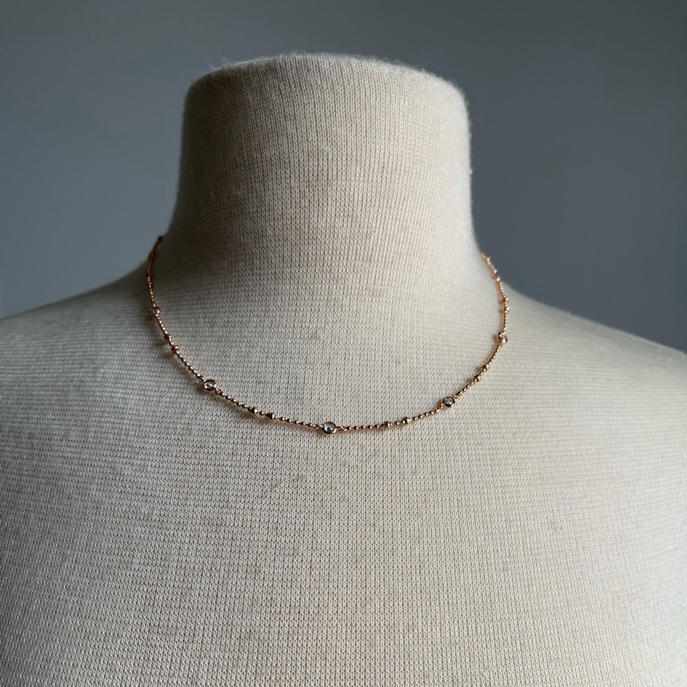Kendra Scott Delilah Crystal Chain Necklace in Rose Gold